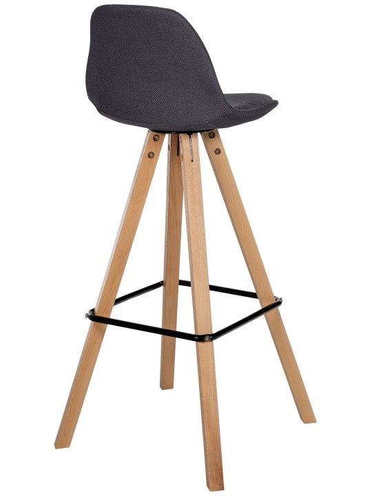 Taburete de bar Corbin tela Square natura, gris oscuro