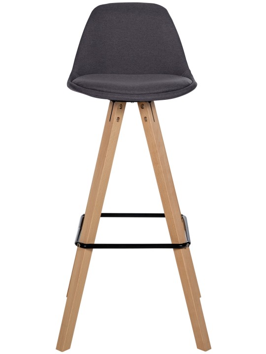 Taburete de bar Corbin tela Square natura, gris oscuro