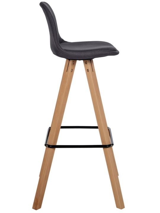 Taburete de bar Corbin tela Square natura, gris oscuro