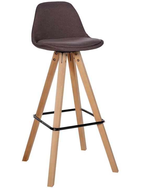 Taburete de bar Corbin tela Square natura, marrón