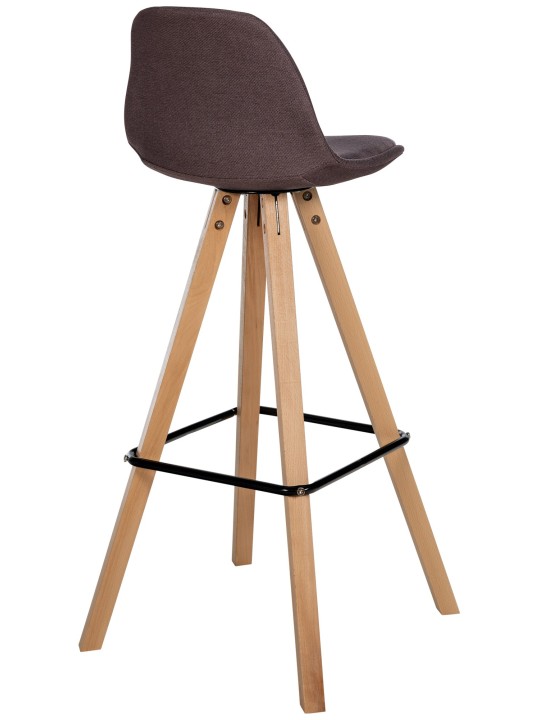 Taburete de bar Corbin tela Square natura, marrón