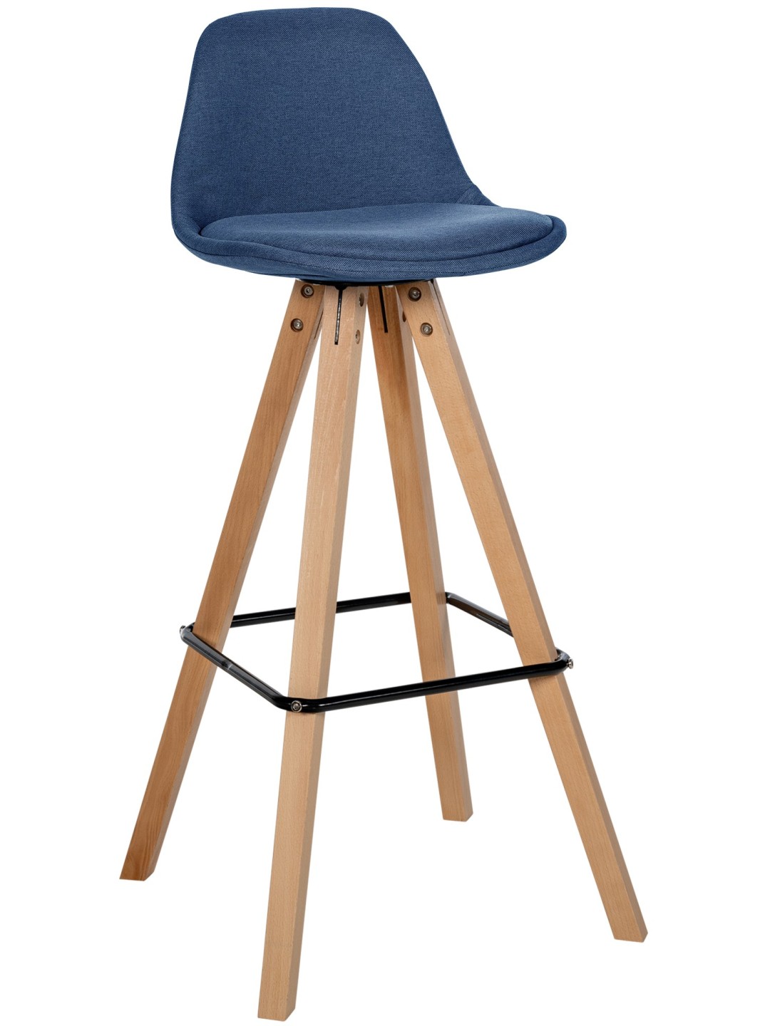 Taburete de bar Corbin tela Square natura, azul