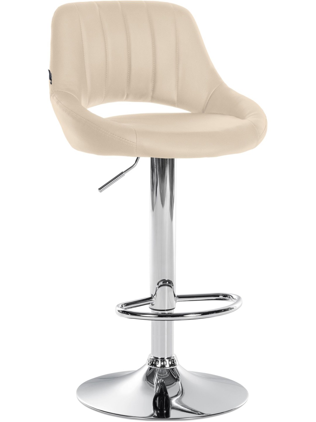 Taburete de bar Milet piel sintética cromado, crema