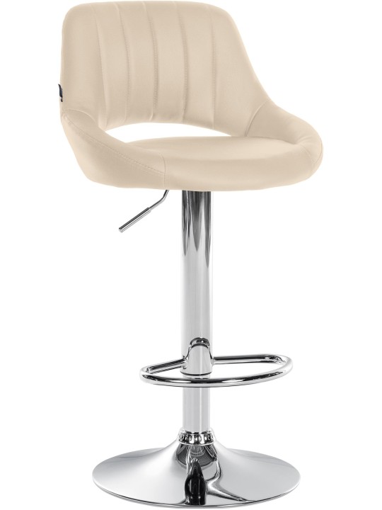 Taburete de bar Milet piel sintética cromado, crema