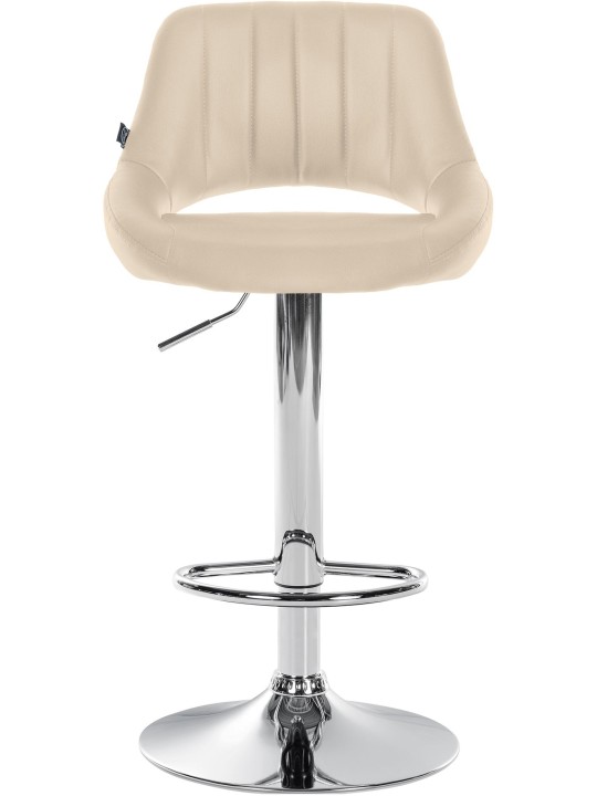Taburete de bar Milet piel sintética cromado, crema