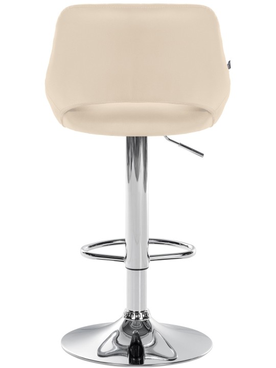 Taburete de bar Milet piel sintética cromado, crema