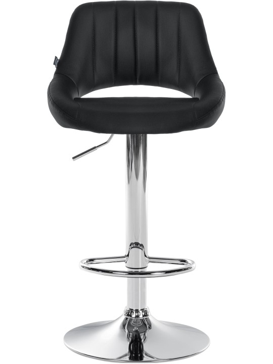 Taburete de bar Milet piel sintética cromado, negro