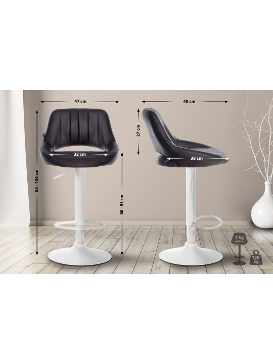 Juego de 2 taburetes de bar Milet piel sintética W, marrón