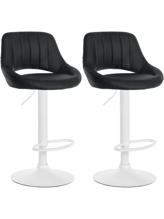 Juego de 2 taburetes de bar Milet piel sintética W, negro