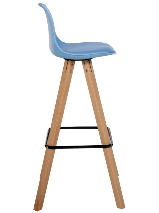 Taburete de bar Corbin piel sintética Square natura, azul