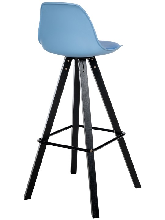 Taburete de bar Corbin de piel sintética Cuadrado, azul