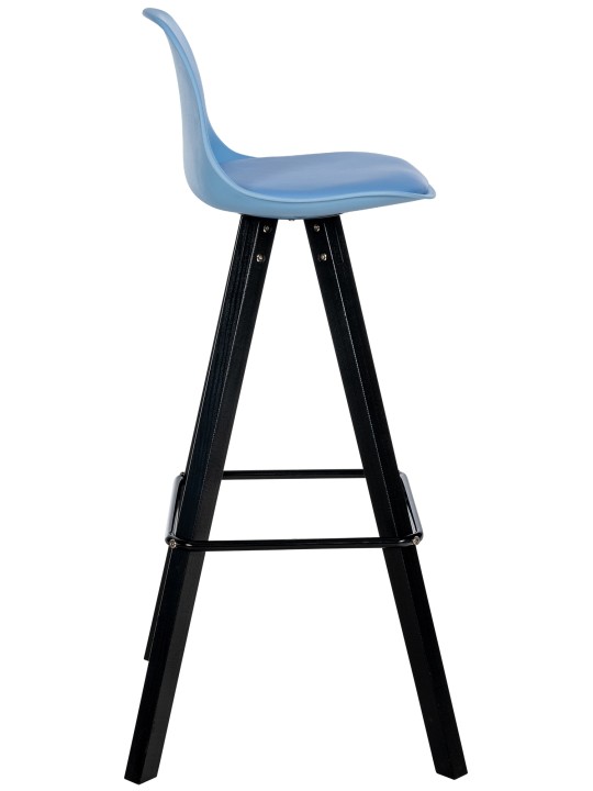 Taburete de bar Corbin de piel sintética Cuadrado, azul