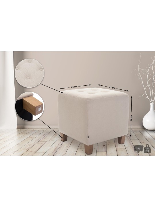 Taburete faraón, luz antigua, crema