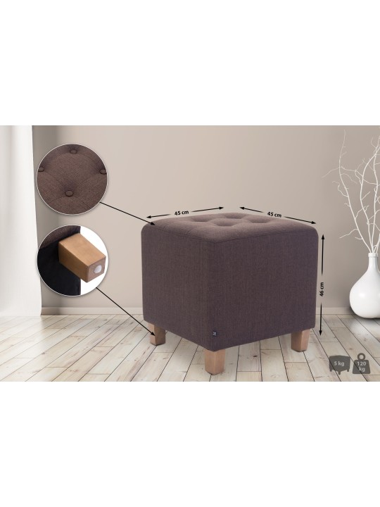 Taburete faraón, luz antigua, marrón