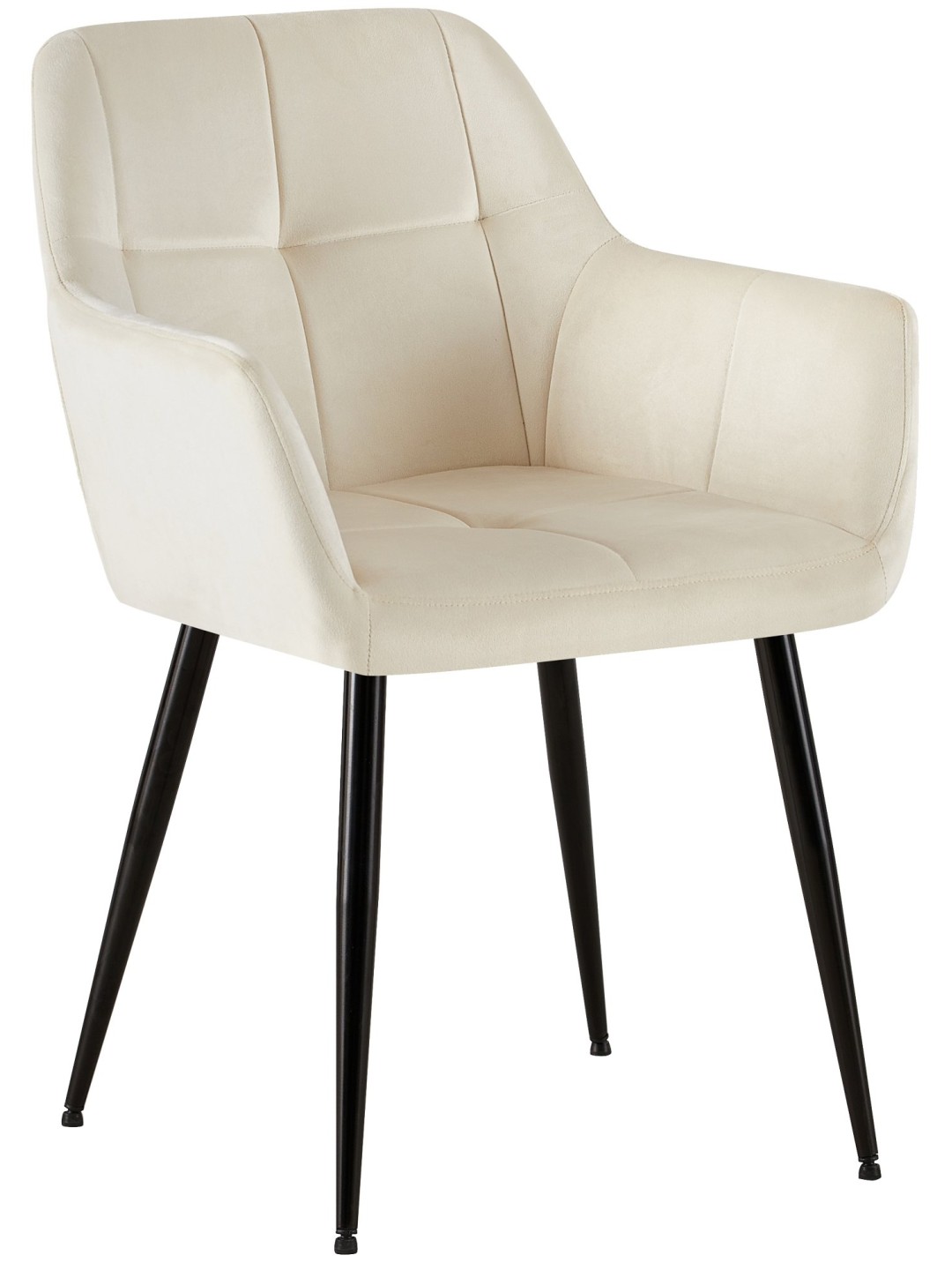 Silla de visita Emia terciopelo, crema