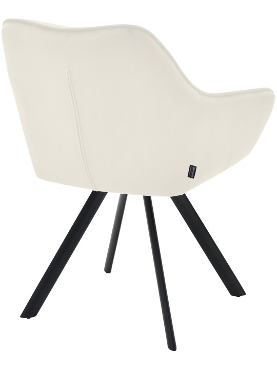 Silla de comedor de terciopelo Scott, crema
