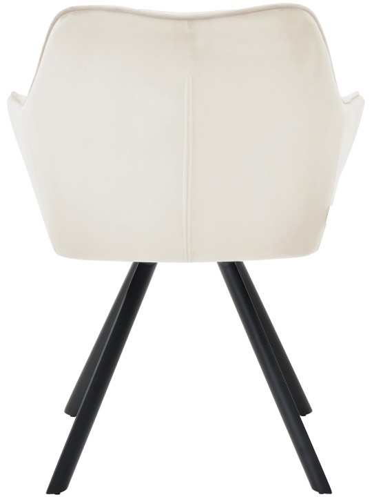 Silla de comedor de terciopelo Scott, crema