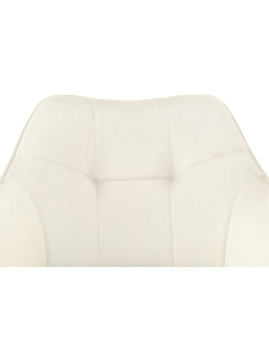 Silla de comedor de terciopelo Scott, crema