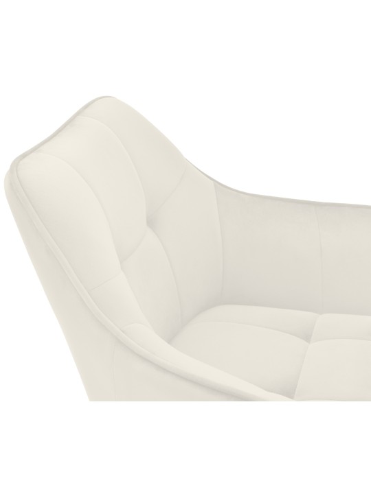 Silla de comedor de terciopelo Scott, crema