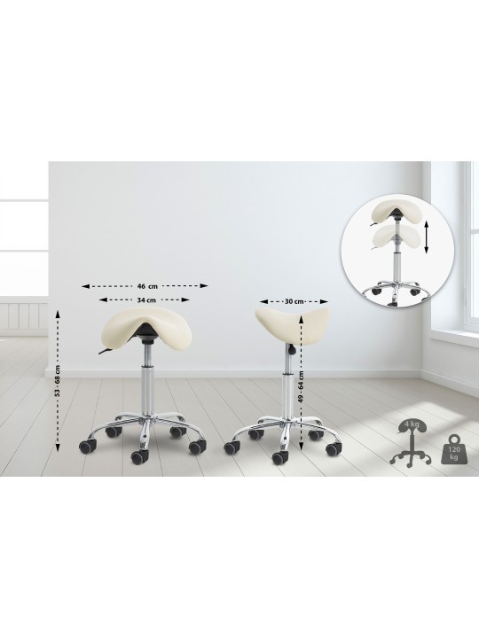 Taburete de trabajo Reno, crema Taburete de trabajo Reno, crema