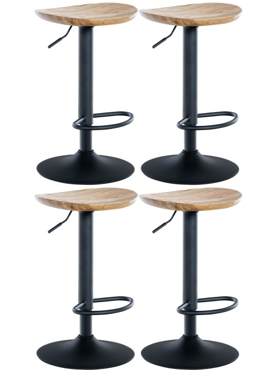 Juego de 4 taburetes de bar Skelde, natural Juego de 4 taburetes de bar Skelde, natural