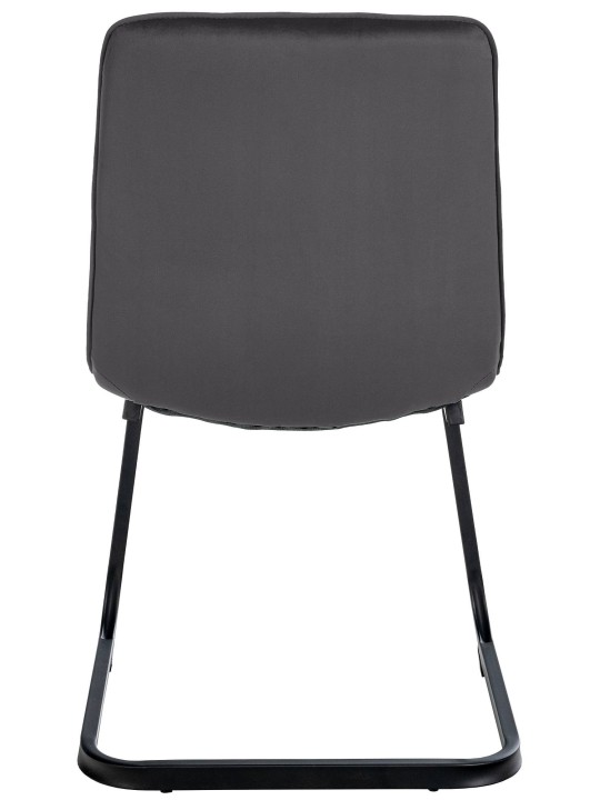 Juego de 2 sillas de comedor terciopelo Vermont, negro