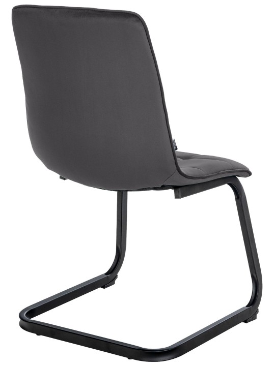 Juego de 2 sillas de comedor terciopelo Vermont, negro