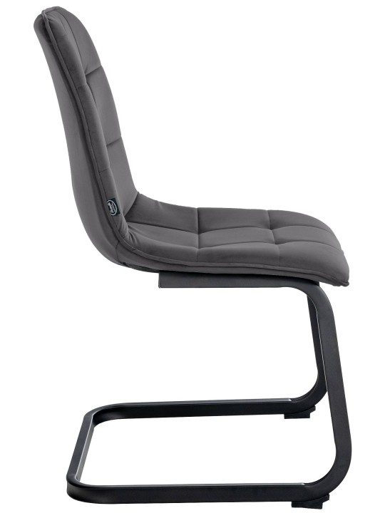 Juego de 2 sillas de comedor terciopelo Vermont, negro