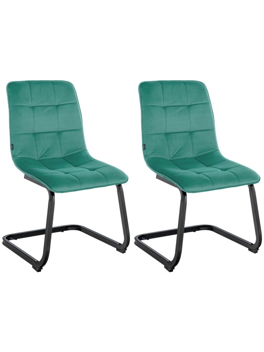 Juego de 2 sillas de comedor terciopelo Vermont, verde