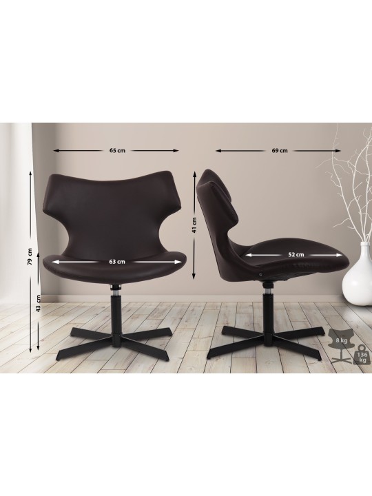 Tumbona Welland piel sintética, marrón