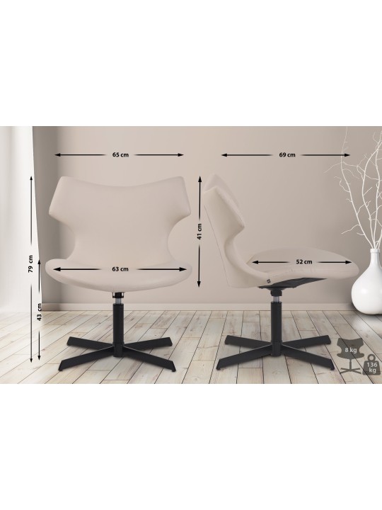 Tumbona Welland piel sintética, crema Tumbona Welland piel sintética, crema