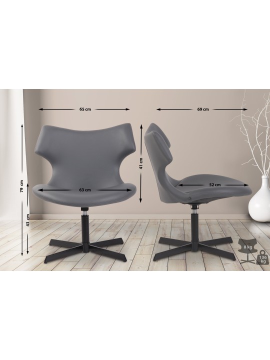 Tumbona Welland piel sintética, gris