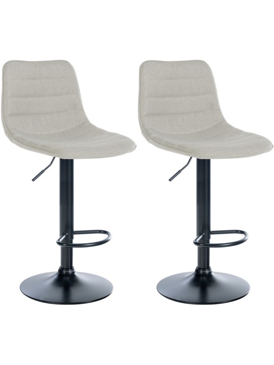 Juego de 2 taburetes de bar Lex tela B, crema
