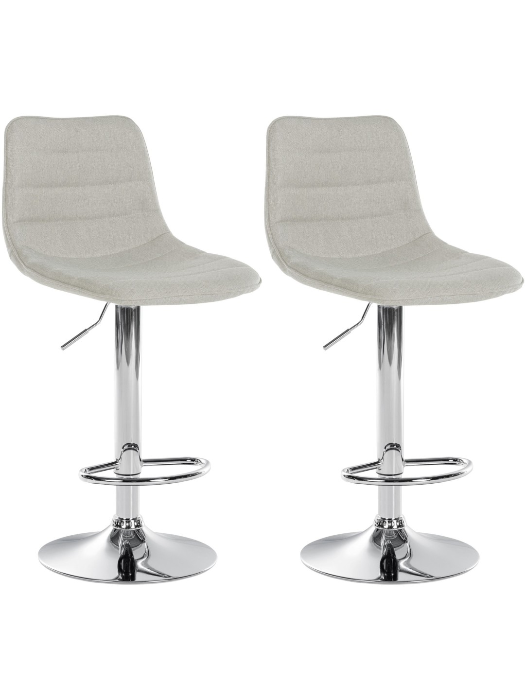 Juego de 2 taburetes de bar Lex tela C, crema