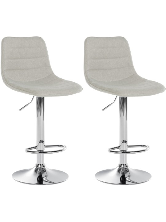 Juego de 2 taburetes de bar Lex tela C, crema