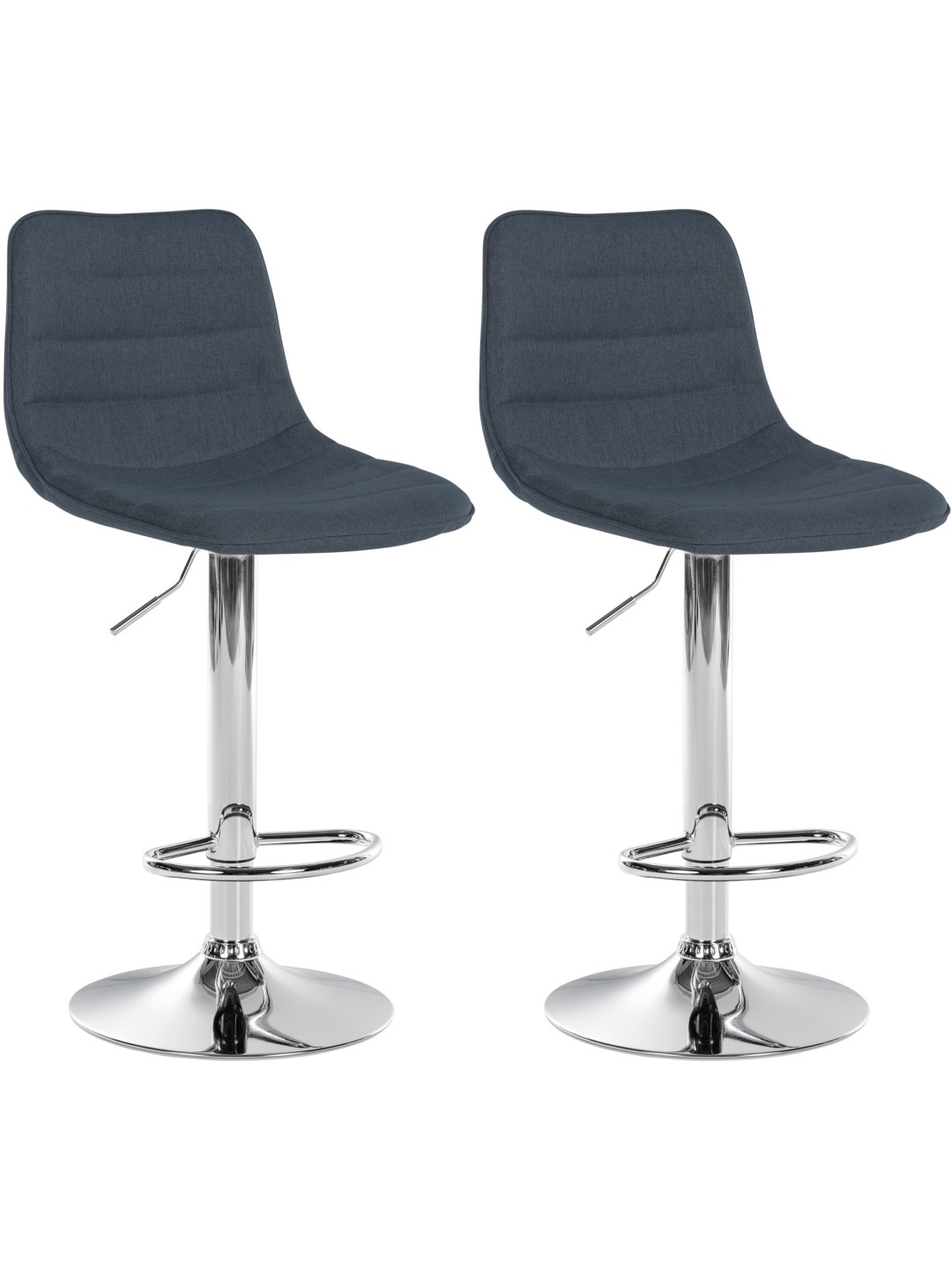 Juego de 2 taburetes de bar Lex tela C, gris oscuro