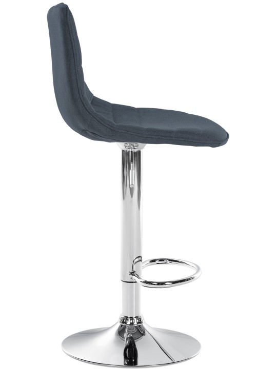 Juego de 2 taburetes de bar Lex tela C, gris oscuro