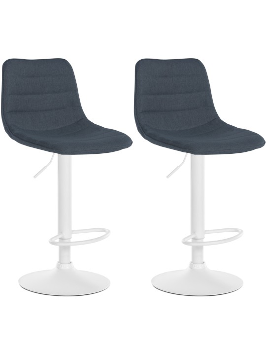 Juego de 2 taburetes de bar Lex tela W, gris oscuro