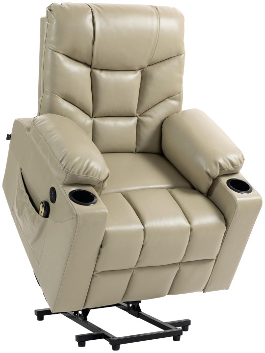Sillón Andover símil piel, crema