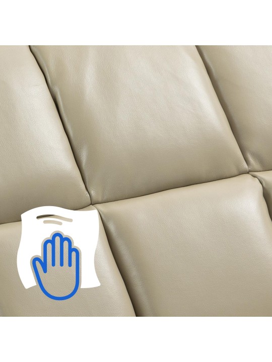 Sillón Andover símil piel, crema