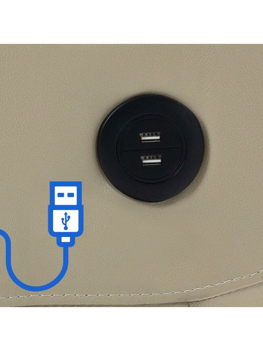 Sillón Andover símil piel, crema