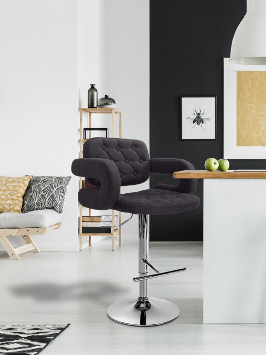 Taburete de bar Dublin FABRIC C, negro