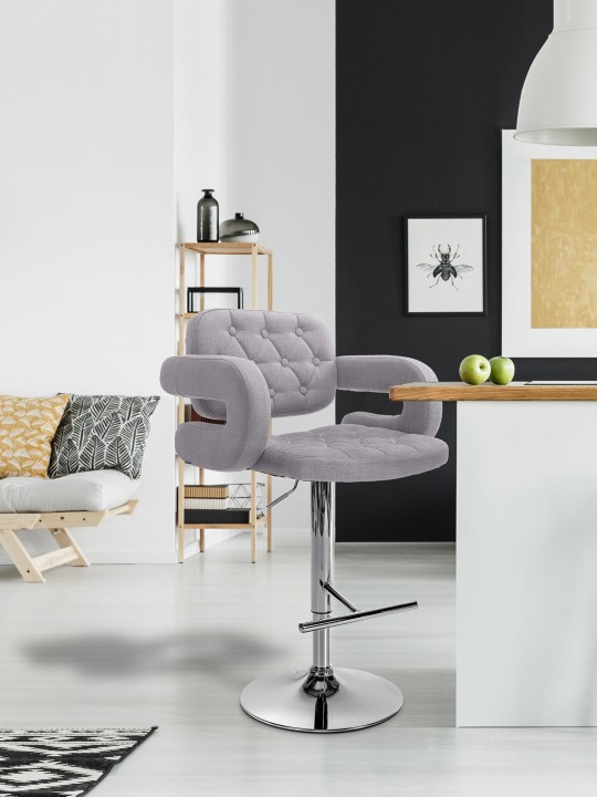 Taburete de bar Dublin FABRIC C, gris