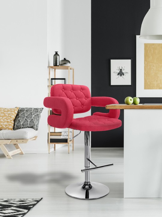 Taburete de bar Dublin FABRIC C, rojo