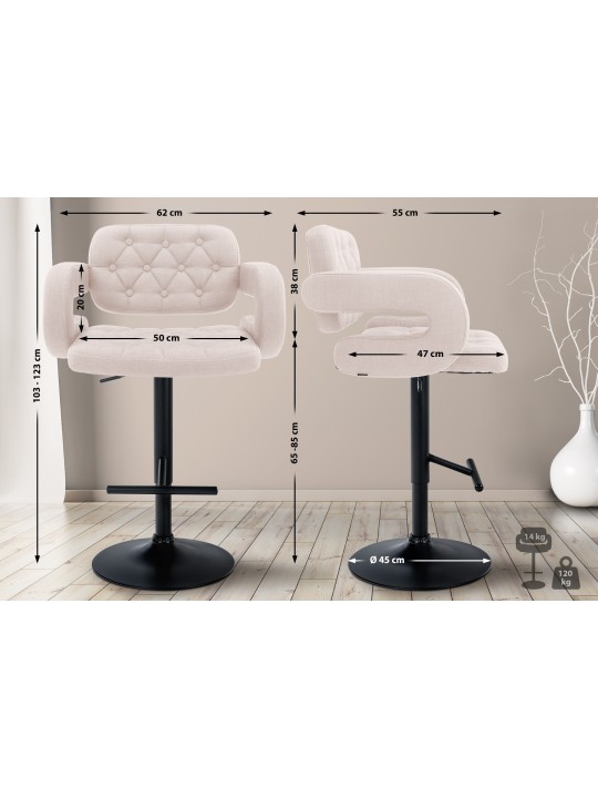 Taburete de bar Dublin FABRIC, beige Taburete de bar Dublin FABRIC, beige