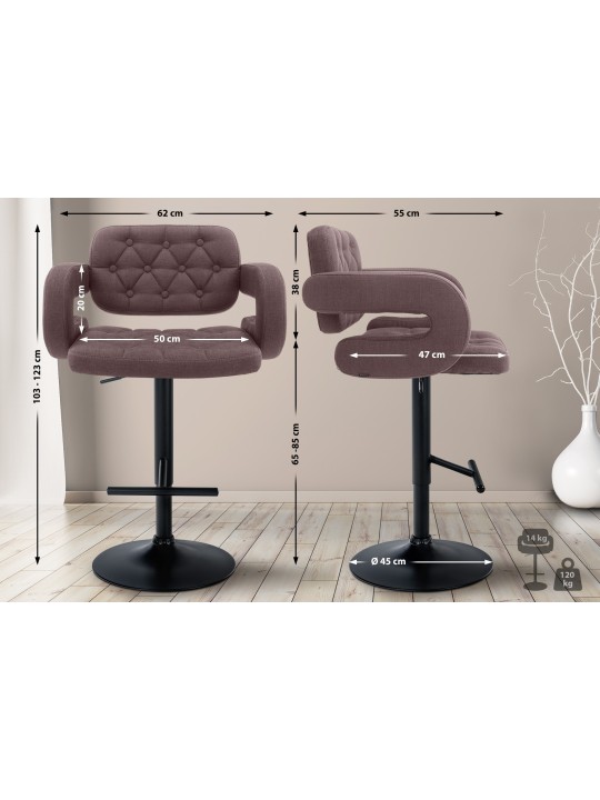 Taburete de bar Dublin FABRIC, marrón Taburete de bar Dublin FABRIC, marrón