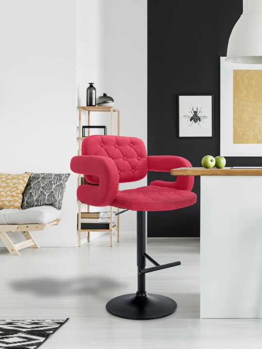 Taburete de bar Dublin FABRIC, rojo