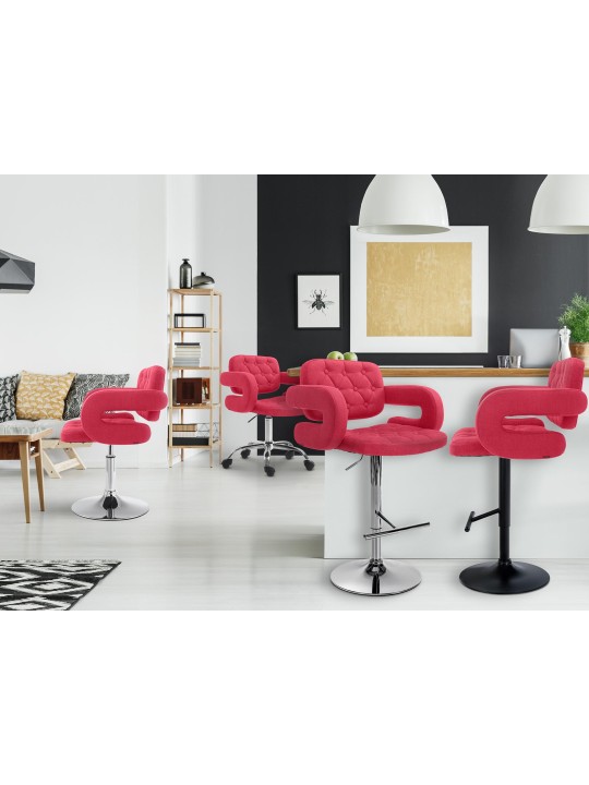Taburete de bar Dublin FABRIC, rojo