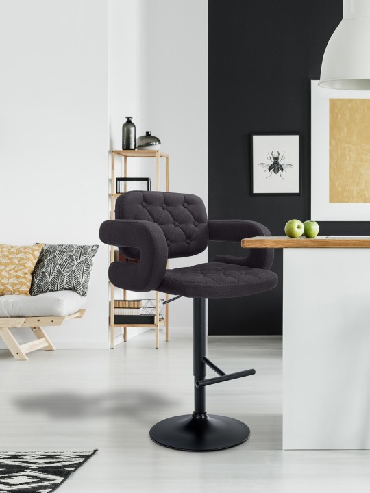 Taburete de bar Dublin FABRIC, negro