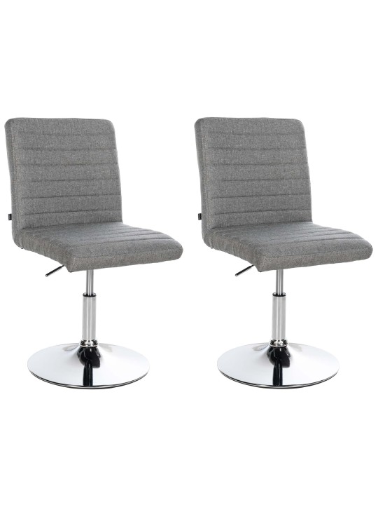 Conjunto de 2 sillas de comedor tela Elvas, gris